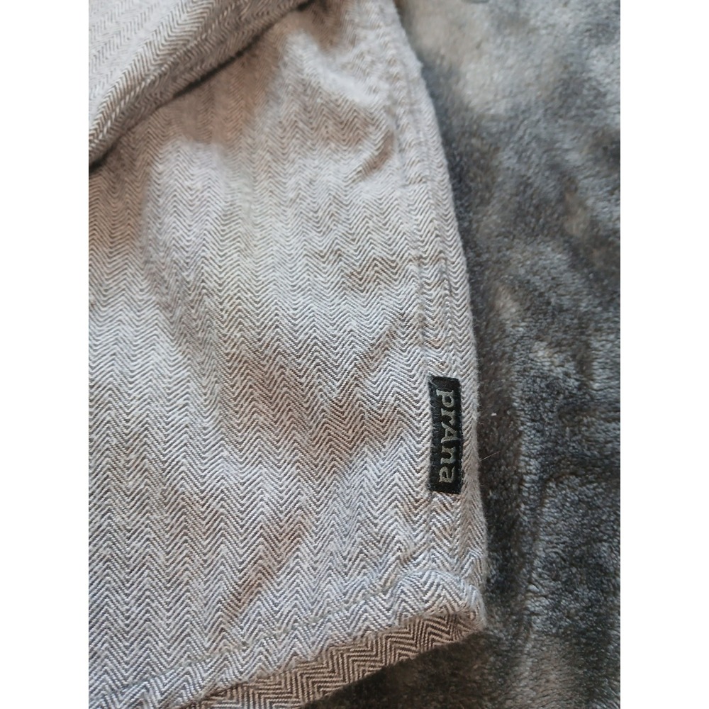 Prana Mens Gray Umber Lybeck Flannel Button Up Long Sleeve Shirt SIZE LARGE - Picture 5 of 12